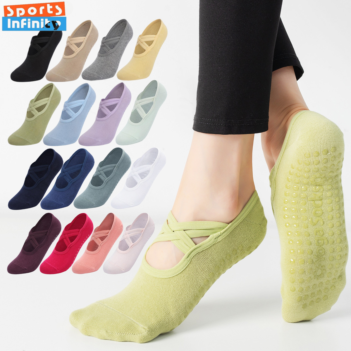 Pilates Yoga Fitness - Fashion Cross Straps Backless Yoga Socks