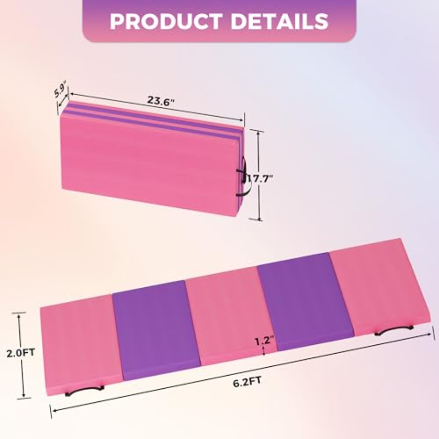 Folding Gymnastics Mat, Exerci - Pilates Yoga Gym ulasan dan harga