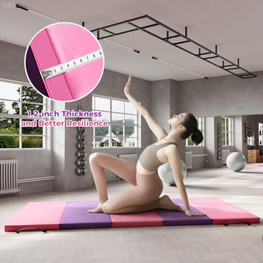Folding Gymnastics Mat, Exerci - Pilates Yoga Gym ulasan dan harga