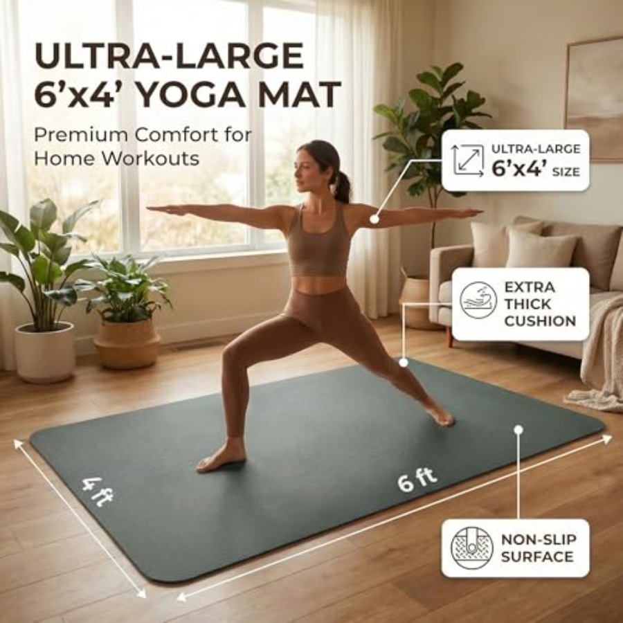 Large Yoga Mat 6'x 4'72x 481/4 - Pilates X Yoga ulasan dan harga
