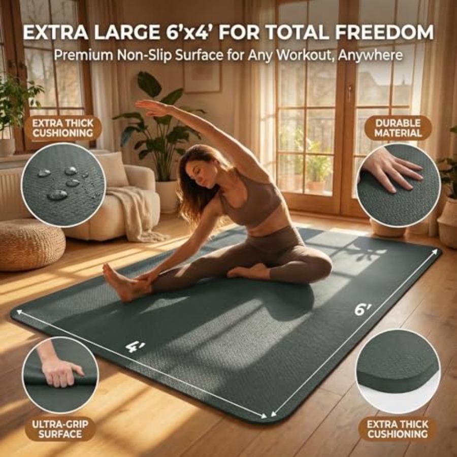 Large Yoga Mat 6'x 4'72x 481/4 - Pilates X Yoga ulasan dan harga