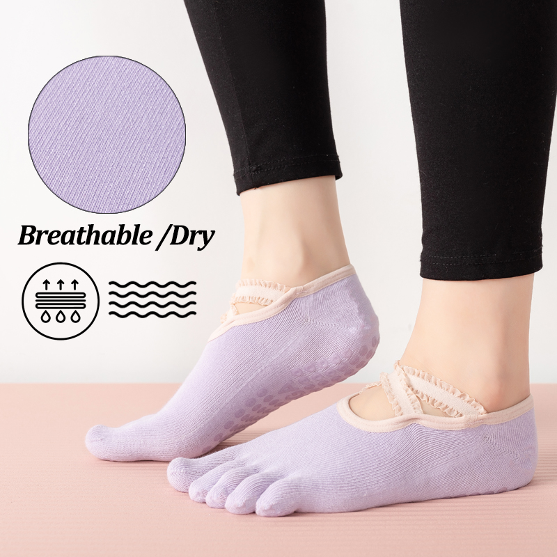 Ladies Non-Slip Pilates Socks  - Pilates Yoga Fitness ulasan dan harga