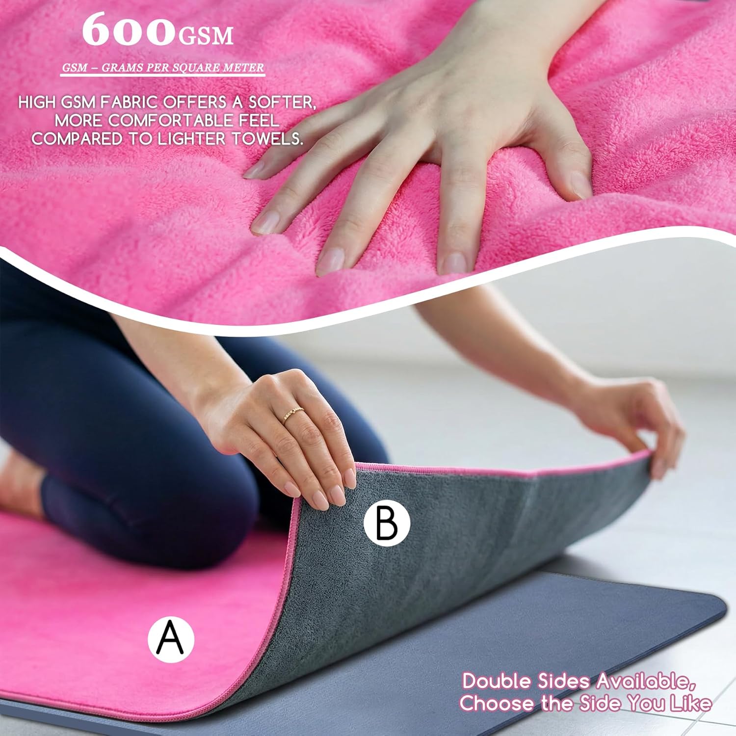 Yoga Mat Towel, Extra Thick 60 - Pilates Yoga Fitness ulasan dan harga