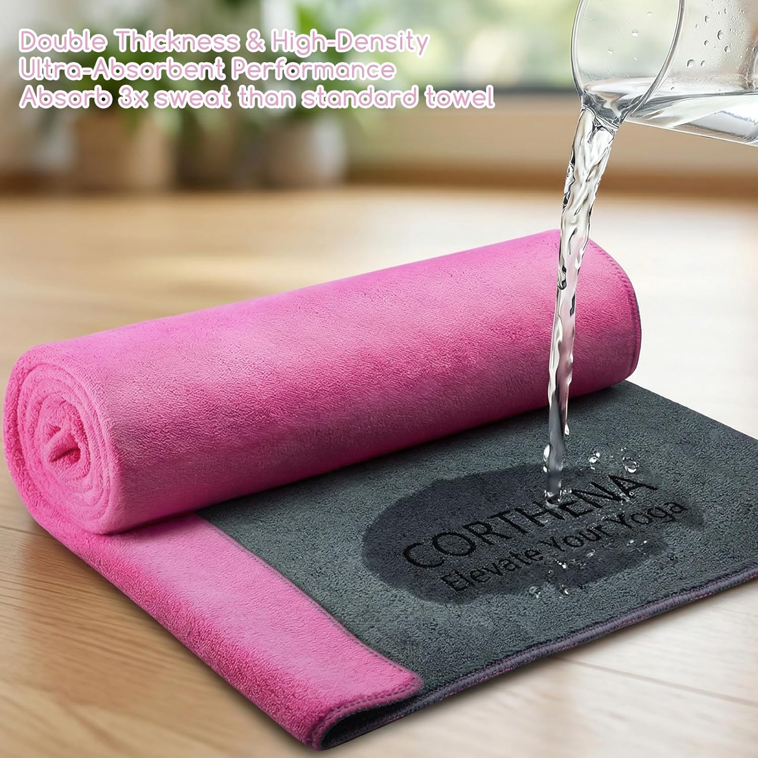 Yoga Mat Towel, Extra Thick 60 - Pilates Yoga Fitness ulasan dan harga