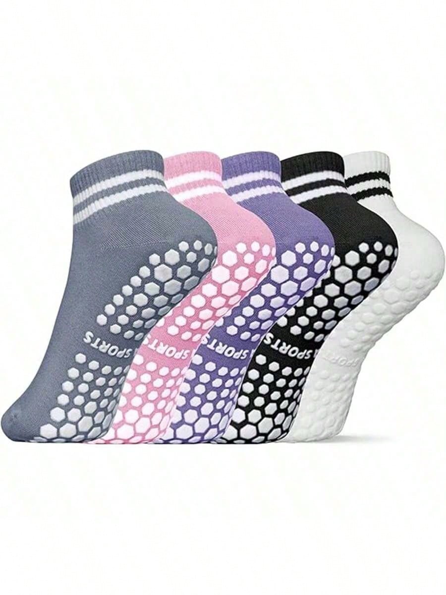 5 Pairs Women Double Stripe No - Pilates Yoga Fitness ulasan dan harga