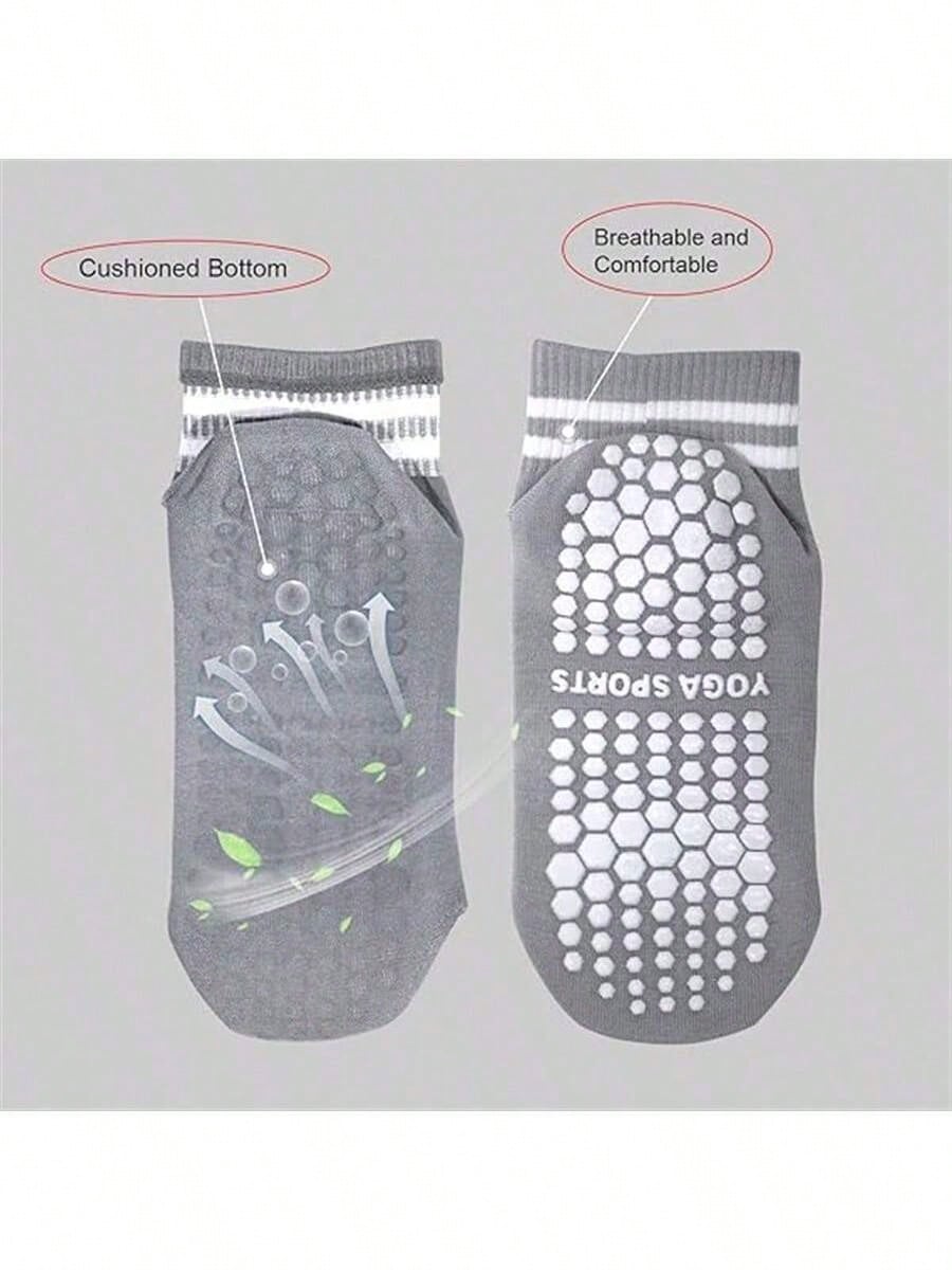 5 Pairs Women Double Stripe No - Pilates Yoga Fitness ulasan dan harga
