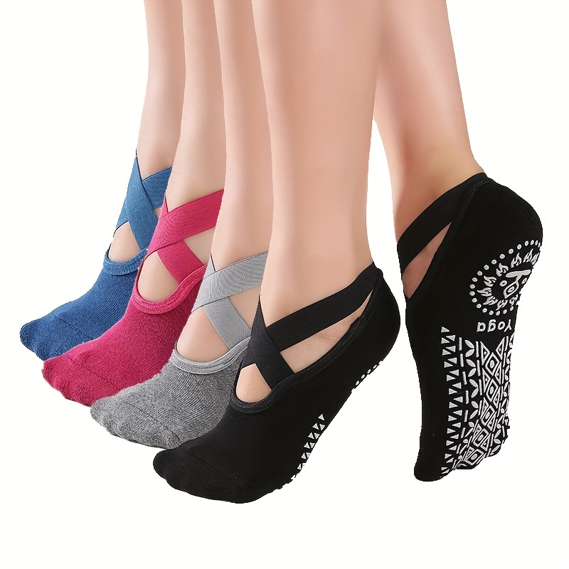 4 Pairs X-cross Yoga Socks for - Pilates X Yoga ulasan dan harga