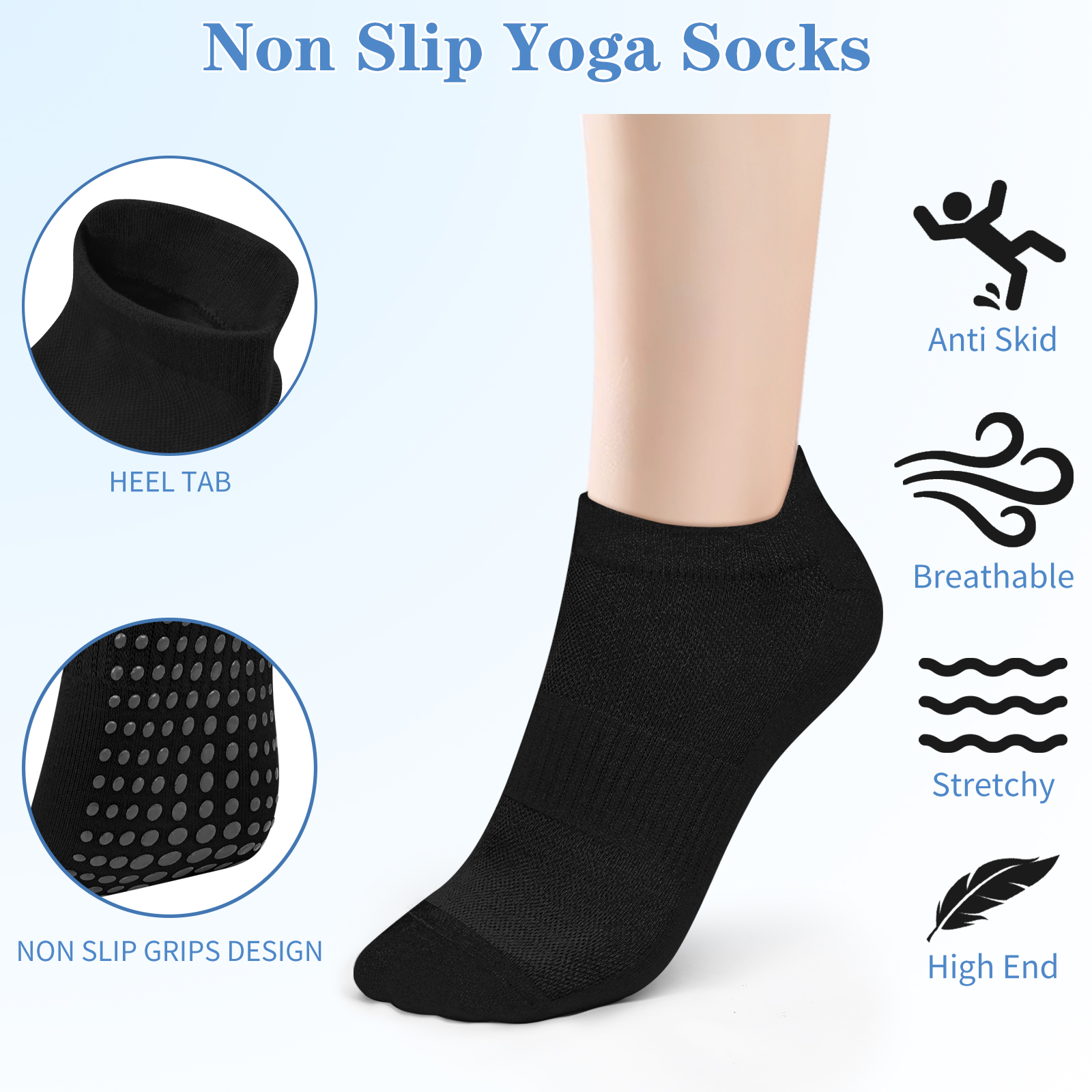 3 Pairs Yoga Socks Women Cotto - Pilates Yoga Gym ulasan dan harga